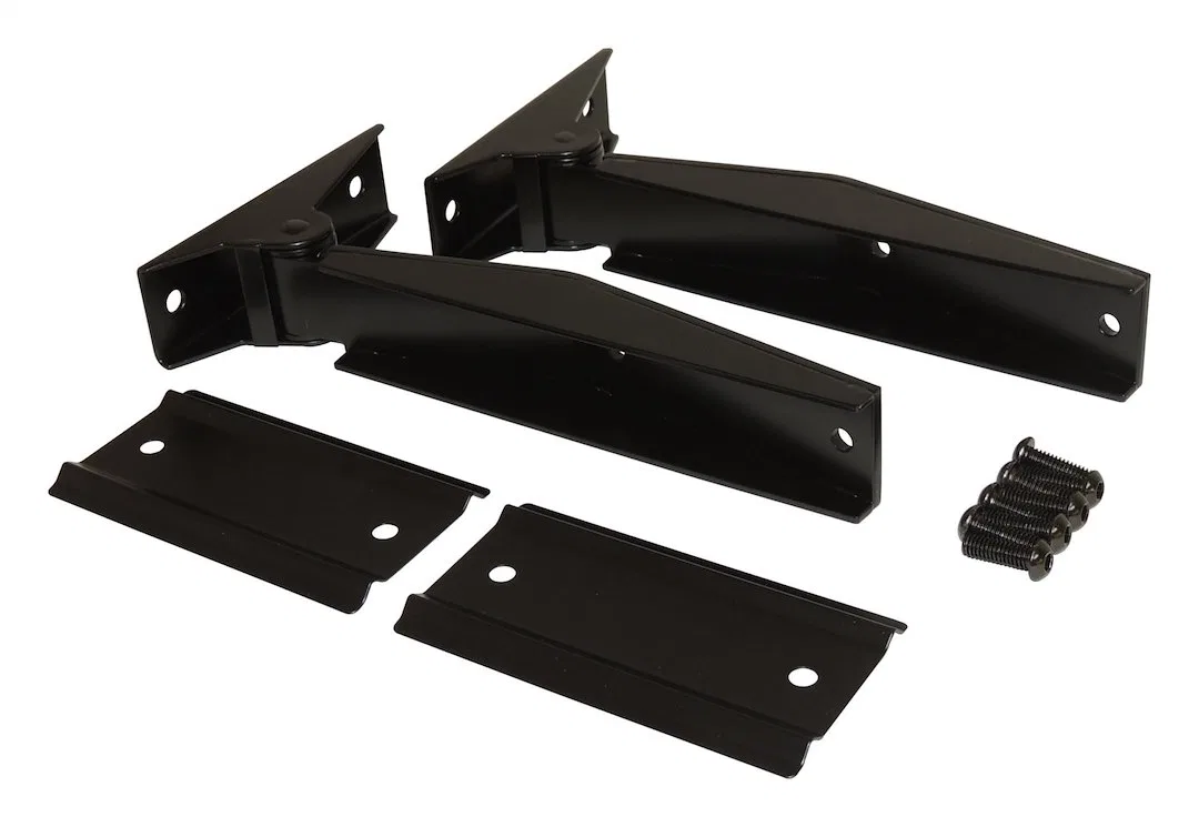 RT34101 – CROWN AUTO Tailgate Hinge, Powder Coated Black Stainless Steel Set Of 2 With Hardware